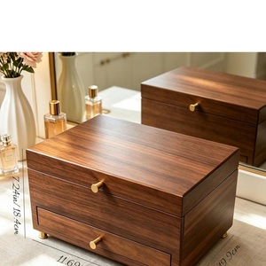 Caja de joyería de madera con cajones, almacenamiento multifuncional para relojes, anillos, pendientes, organizador de collares, diseño moderno - Product Image 2