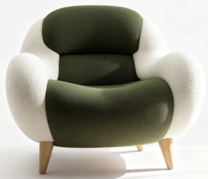 Sillón Moderno y Contemporáneo, Sillón Tipo Chaise Longue, Estructura de Madera de Fresno, Ecológico, para Dormitorio, Sala de Estar, Uso en Hoteles - Product Image 4