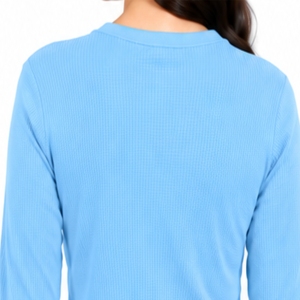 Camiseta térmica de manga larga para mujer, corte ajustado, cuello redondo, tejido térmico ligero de primera calidad, proveedor personalizado. - Product Image 5