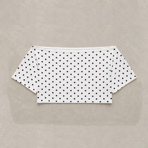 Haut court oversize à épaules dénudées en gros, imprimé pois personnalisé, été 2026, streetwear décontracté, chemise femme en polyester, OEM - Product Image 3