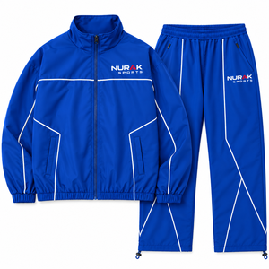 Windbreaker Tracksuit Breathable Unisex Jacket <b>Jogger</b> Sets Solid <b>Zip</b> Custom Plain High Quality 100% Nylon Lightweight 2 1 Design - Product Image 1