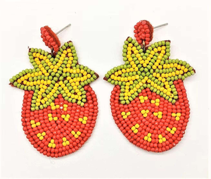 Boucles d'oreilles faites main en perles de rocaille, broderie polyester, strass, légères, motif fleur, pour mariée, mariage, soirée, style statement, travail artisanal - Product Image 6