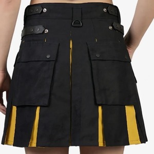 Kilt hybride utilitaire écossais gris tartan personnalisé pour homme, 100 % coton, style écossais, logo personnalisé, pour la pratique de la musique (tuba), OEM, MOQ 01 - Product Image 1