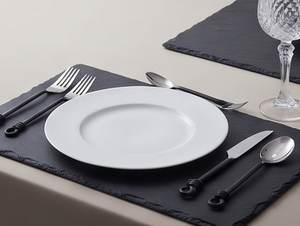 Minimalist <b>Black</b> Mirror Polished Metal Flatware <b>Set</b> With Tie Design Handle Dishwasher Safe <b>Cutlery</b> For Catering Use - Product Image 5