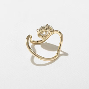 Anillo de Compromiso Ajustable de Oro de 14K con Diamante Cultivado en Laboratorio de Corte Ovalado de Lujo, Certificado por GRA, para Mujer - Product Image 5