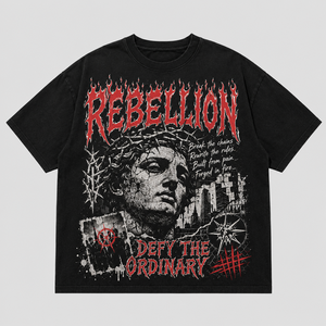 T-shirt Streetwear Oversize Grande Taille Hip Hop Effet Délavé Vintage, Personnalisé par le Fabricant, Imprimé Sérigraphié, en Coton Délavé à l'Acide - Product Image 6