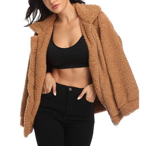 Fabricants OEM sur mesure, veste en polaire sherpa pour femmes, épaules tombantes, veste en polaire sherpa pour femmes pour l'extérieur - Product Image 2
