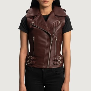 Chaleco de Cuero para Motociclistas, Chaleco de Moda para Motociclismo, Chaleco de Cuero Duradero y Cómodo para Mujer - Product Image 1