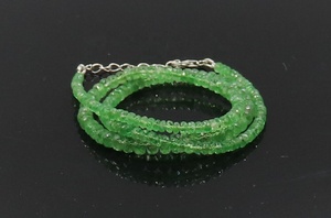 Minimalist Rondelle Tsavorite <b>Beads</b> <b>Necklace</b> Natural Faceted Tsavorite Stone Perfect Gift for Her - Product Image 3