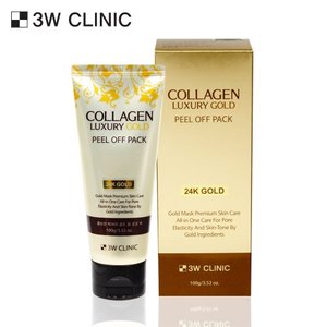 Masque Crème Exfoliant Visage au Collagène 3W Clinic Luxe Or Peel-Off 100g avec Peptides pour Usage Clinique - Product Image 1