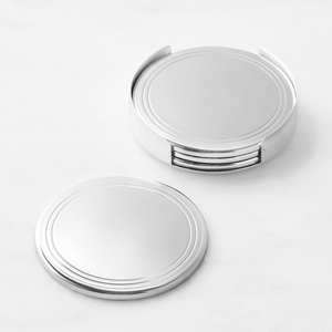 Premium Metal Coaster Set For Dining <b>Table</b> Drink Glass <b>Protection</b> With Modern Decorative Design - Product Image 1