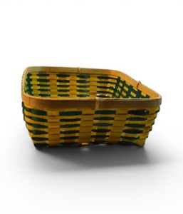Cesta de Bambú Artesanal con Color |   Cesta de Servir Decorativa Tejida de Bambú |   Bandeja Ecológica para Almacenamiento y Exhibición - Product Image 2