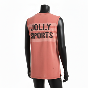 เสื้อกล้ามผู้หญิง ผ้าคอตตอนเจอร์ซีย์พรีเมียม สีคอรัลพีช เนื้อผ้านุ่ม พิมพ์ลายสกรีน โลโก้สั่งทำ เสื้อผ้าฝ้ายผู้หญิงแบบไม่มีแขน - Product Image 5