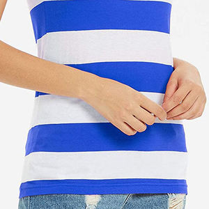 T-shirts pour femmes à manches courtes, design rayé, anti-humidité, légers, vêtements de sport décontractés pour l'été, prix de gros - Product Image 3