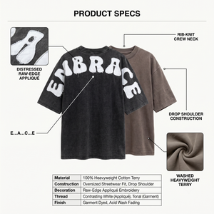 T-shirt Streetwear Vintage Personnalisable pour Homme, 400g, Coton Peigné Filé à l'Anneau, Lavage Acide, Coupe Oversize, Manches Courtes - Product Image 4