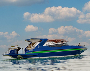 Yate de Crucero de Aluminio UBI 1420 Personalizado para 20 Pasajeros, Taxi Acuático, Transporte en Ferry, 14 Metros, Construcción Soldada, 500HP, Toldo Bimini - Product Image 2