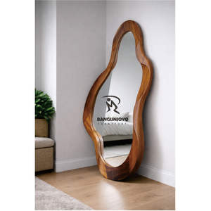 Espejo de pie moderno y natural hecho de madera, ecológico y duradero para hoteles, villas y apartamentos - Product Image 3