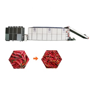 Machine de séchage de piment vert de curcuma de cannelle de gingembre continu de tunnel de ceinture de maille - Product Image 1