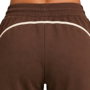 Chocolate Brown <b>Womens</b> Athletic Running <b>Shorts</b> <b>With</b> Contrast Piping Elastic Drawstring Waist Custom Logo Gym Workout Fitness - Product Image 3