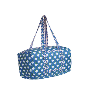 Sac de voyage de luxe matelassé en coton léger et grande capacité, fait main, style bohème, pour week-end ou nuitée, motif floral - Product Image 6