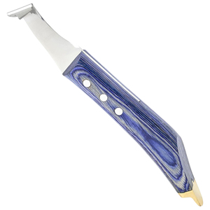 Couteau à sabots professionnel bleu à manche en bois pour le soin et la coupe des sabots, couteau vétérinaire durable pour le soin des sabots de chèvre, de mouton et de cheval - Product Image 1