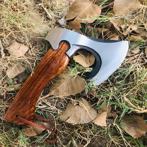 Handmade <b>Axe</b> Carbon Steel Blade Wood <b>Handle</b> With Leather Sheath Outdoor Mini <b>Axe</b> Custom <b>Axe</b> - Product Image 6