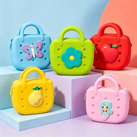 Bolso de Mano de Silicona con Dibujos Animados Kawaii para Niños, Monedero Cruzado Mini con Dijes DIY, Logotipo Personalizado, Libre de BPA, Regalo de Cumpleaños para Niñas