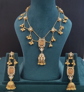 Elegante conjunto de collar tradicional de Cachemira con hermosos pendientes de Cachemira, joyería étnica nupcial ideal para fiestas y bodas. - Product Image 2