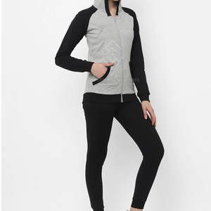 Top Sale <b>on</b> Women's Casual 2-Piece Cotton Tracksuits Solid Color Autumn Winter Breathable Eco-Friendly Hooded - Product Image 6