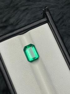 Pierre précieuse naturelle vert émeraude, taille octogonale, pour la fabrication de bijoux - Product Image 2