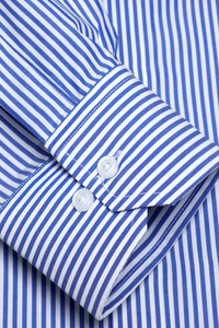 เสื้อโปโลผู้ชายพรีเมียมขายส่ง - ลายทางสีน้ำเงิน สวมใส่สบายสำหรับออฟฟิศ - รับผลิตแบบ OEM - Product Image 5
