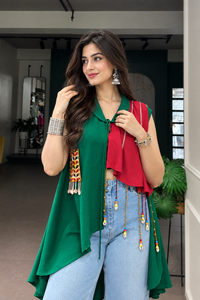 Tops traditionnels indiens Garba Glam - Matière en rayonne, coupe ample, longueur midi pour mariage et fête - Product Image 4