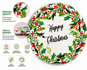 Mantel de Mesa Navideño de Poliéster con Letras de Feliz Navidad para Decoración Navideña del Hogar - Product Image 2