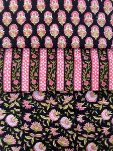 Hand Block Printed Multi Color Combed Cotton Eco-friendly Voile Fabric Dress Shirt Curtain Cover <b>Sewing</b> Garment Girls <b>Bag</b> - Product Image 1