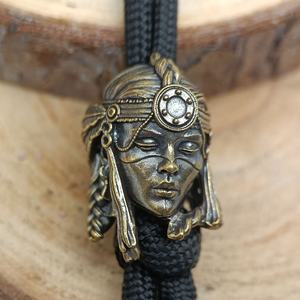 Tribe Female Warrior Brass Knife Bead DIY <strong>Paracord</strong> Woven Bracelets Lanyard Pendants Accessories Outdoor Tool Hangings <strong>Charms</strong> - Product Image 2
