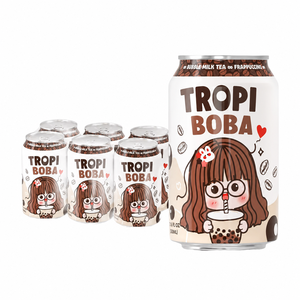 ชาไข่มุกแบบพร้อมดื่ม ตราสินค้าส่วนตัว รสชาติทรอปิคอล ไม่มีไข่มุกดำ  บรรจุกระป๋องอะลูมิเนียม  รับรองฮาลาล  มีตัวอย่างให้ทดลองดื่ม - Product Image 1