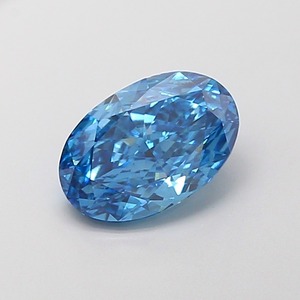 Diamant ovale de 2,01 carats, cultivé en laboratoire par CVD, couleur bleu vif fantaisie, clarté VS2, polissage excellent, pierre précieuse de luxe non montée - Product Image 1
