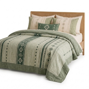 Parure de draps en lin style décontracté, très tendance pour hôtels, 100% lin, draps plats et housses de matelas - Product Image 3