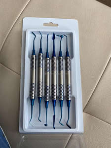 Ensemble de 6 instruments manuels pour composites dentaires en acier inoxydable bleu/or, qualité A+, prix de gros compétitifs - Product Image 5