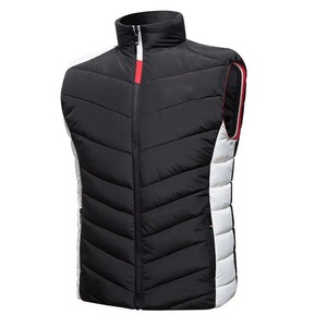 ASTURBAN WEAR <b>Men's</b> <b>White</b> Sleeveless Puffer <b>Vest</b> Stand Collar Zipper Closure Waterproof Reversible Breathable Multi-Pocket - Product Image 3