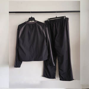 Conjunto de Sudadera y Chaqueta Cortavientos a Rayas para Hombre, Tallas Grandes, Cuello Vuelto, Ajuste Holgado, 500 g/m², Peso Medio, Cortavientos, Ecológico, Colección Otoño - Product Image 2