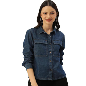 Camisas Vaqueras Casuales de Moda para Mujer, Camisas Vaqueras de Alta Calidad con Botones, Camisas Vaqueras Modernas para Mujer - Product Image 1