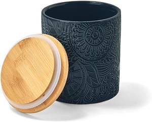 Eco Friendly Easy To Clean Metal <b>Kitchen</b> <b>Storage</b> Jar With Smooth Surface And Airtight Wooden Lid - Product Image 2