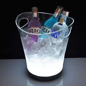 Tinh thần rõ ràng nhựa Champagne thắp sáng LED chiếu sáng Xô đá - Product Image 2