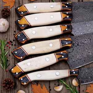 Nuevo Juego de Cuchillos de Cocina de Acero de Damasco con Bolsa de Cuero, Producto de Palace LLC, Ecológico - Product Image 4