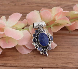 Collier Pendentif Artisanal en Argent S925 Plaqué Platine avec Zircon, Style Vintage, Bijou Naturel de Luxe Unisexe, Sertissage Bezel - Product Image 2