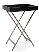 Table basse rectangulaire moderne en faux marbre noir avec structure métallique pour salon et mobilier de maison