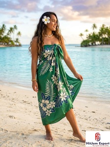 Paréo Sarong en Satin Tissé Premium à Pois, Motif Floral Tropical, Léger, pour l'Été, Fabricant et Fournisseur de Tissus Personnalisés OEM ODM - Product Image 6