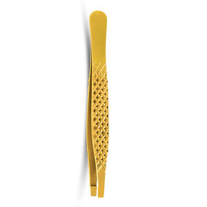 Pinzas de acero inoxidable para cejas con punta inclinada - Product Image 2