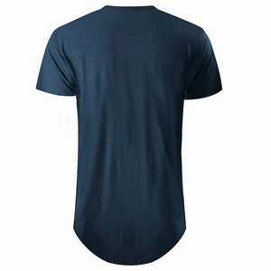 <b>Men's</b> <b>T</b>-<b>Shirt</b> <b>Longline</b> <b>T</b>-<b>Shirt</b> Crew Neck <b>T</b>-<b>Shirt</b> Short Sleeve Solid Color Breathable Jersey Knit Casual Wear Regular Fit <b>T</b>-<b>Shirt</b> - Product Image 4